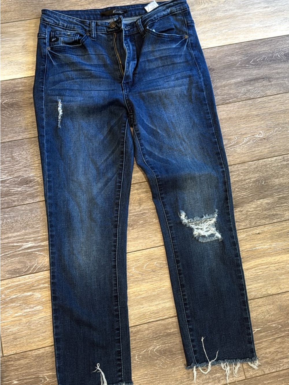 KanCan Dark Indigo Distressed Skinny Jeans